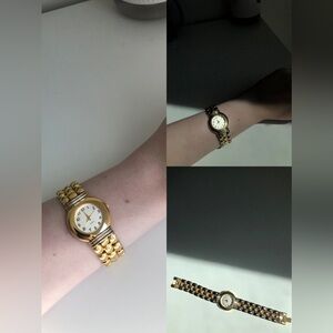 Beautiful vintage women’s ladies QUARTZ watches golden and silver metal bezel